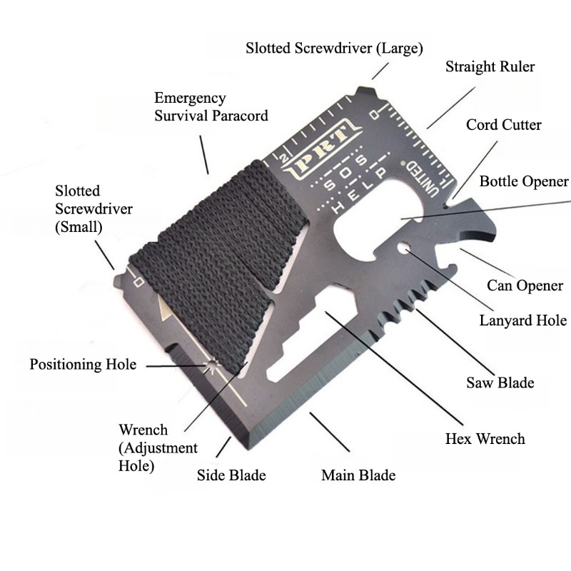Multitool Credit Card - Stainless Steel Wallet Survival Card Multi