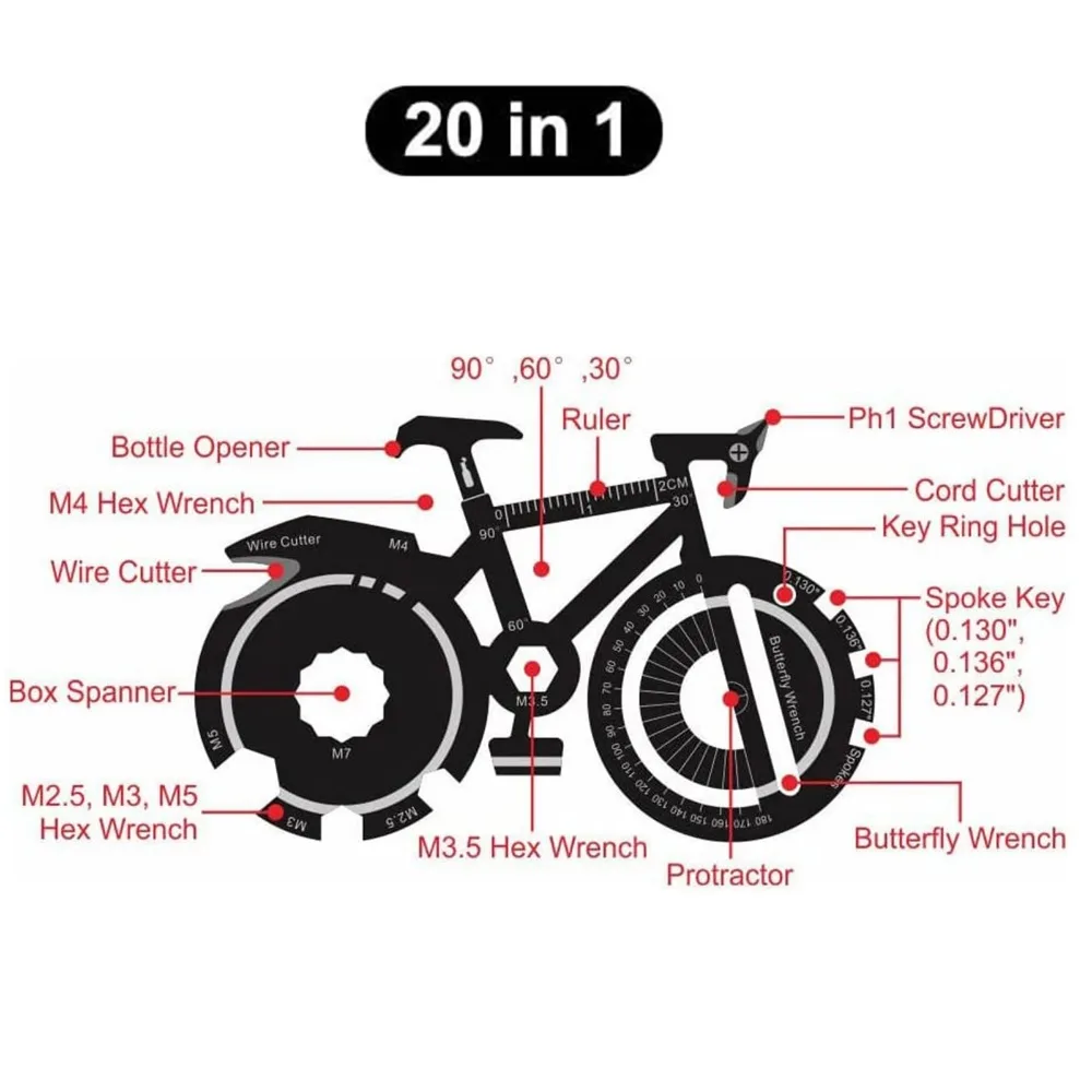 ​​20-in-1 Bicycle Multitool Ca - Multitool Credit Card 评论和价格