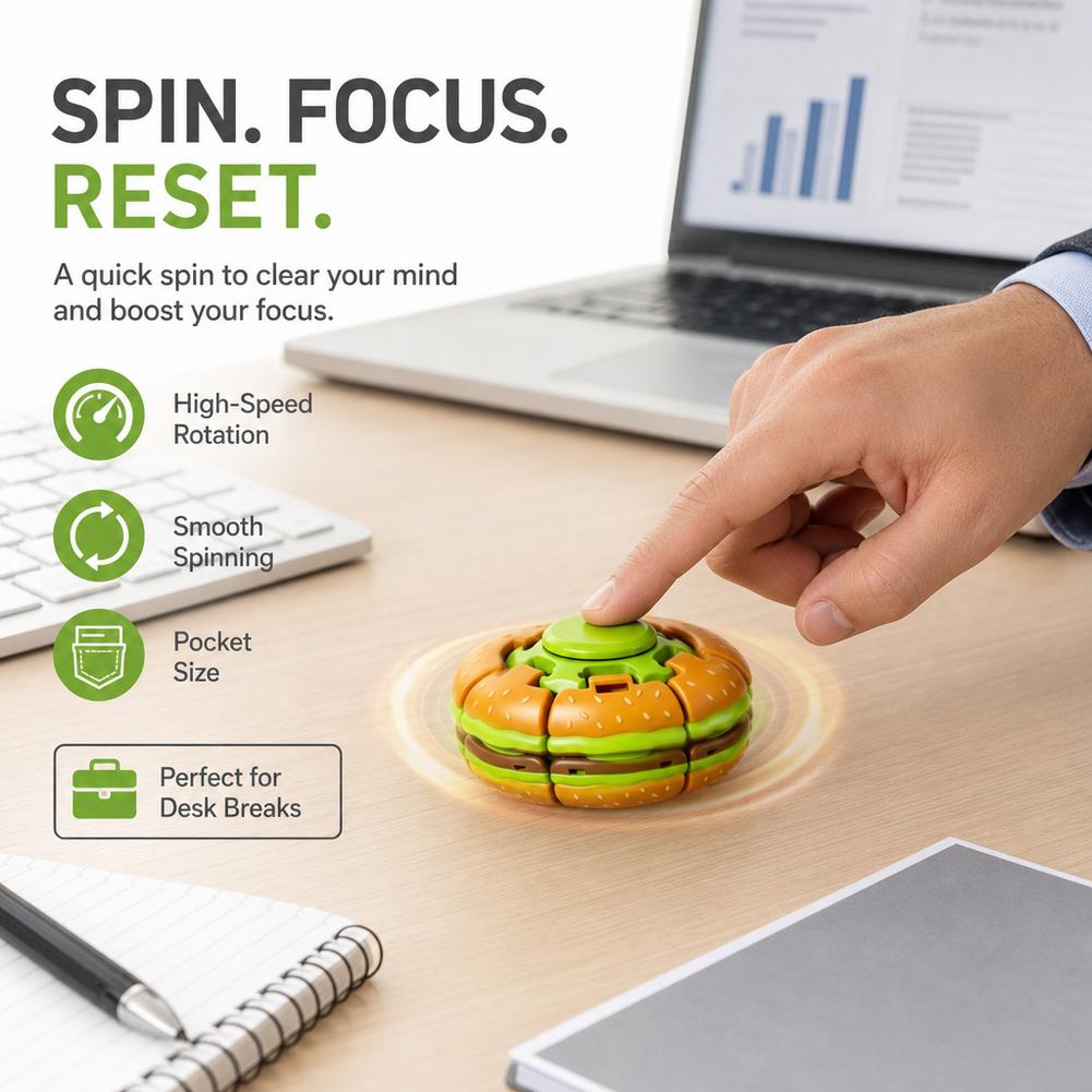 Burger Fidget Spinner Toy 3D H - Fidget Spinner Bearing 评论和价格